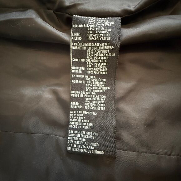 INTL Details Faux Fur Detachable Hood Coat Olive Green Water Resistant Size XL - Picture 10 of 12